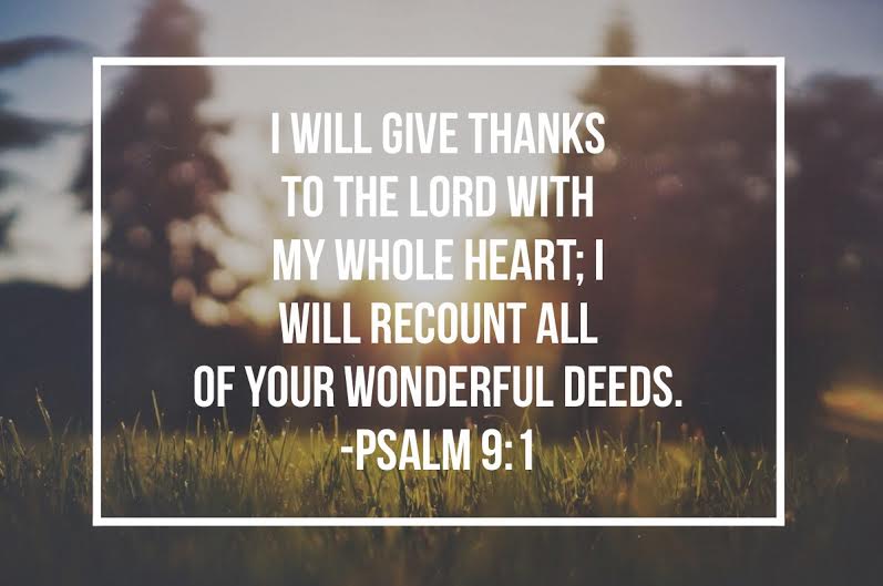 Psalm 9:1 - Giving Thanks to the Lord