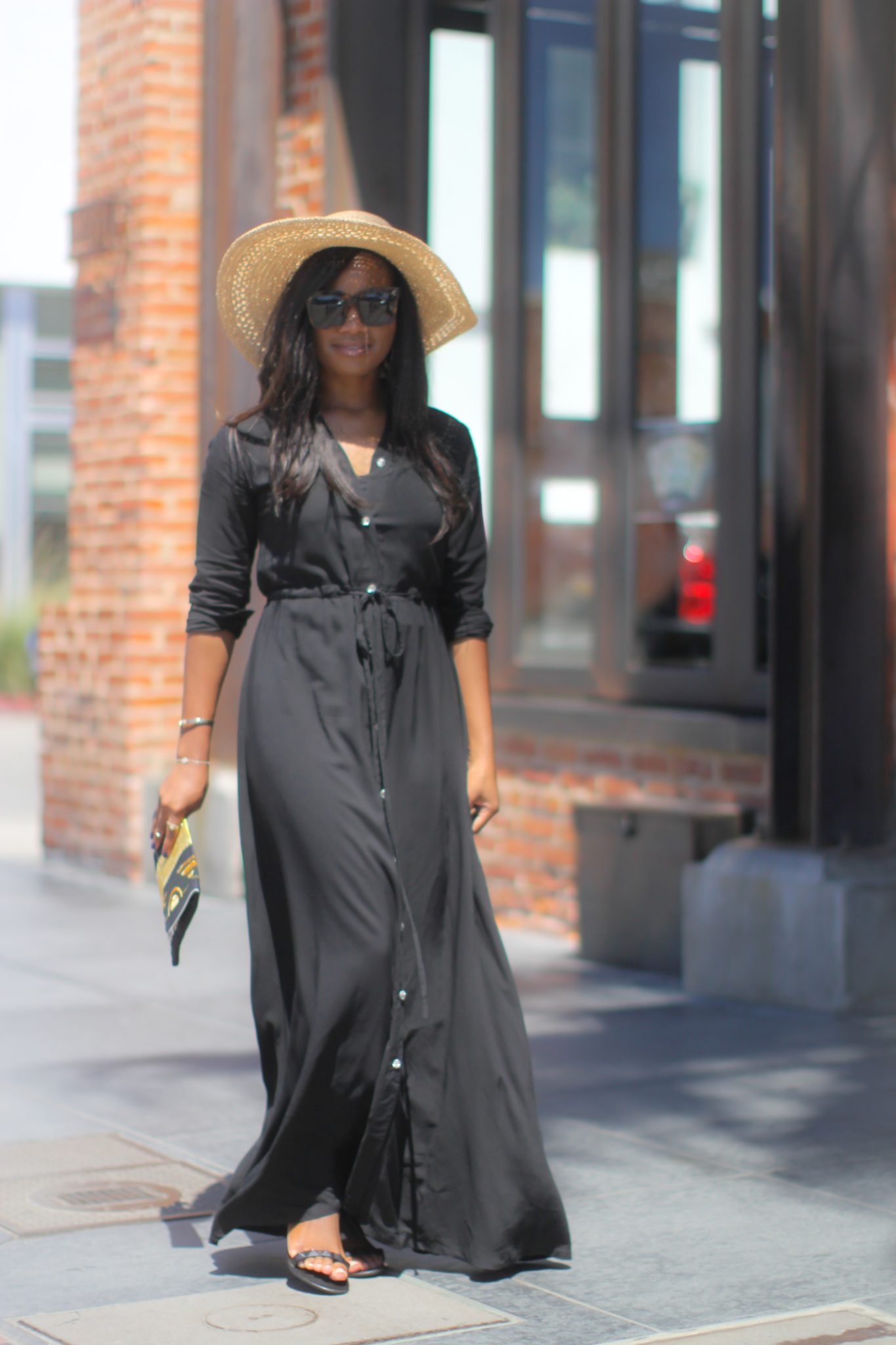 Downtown Demure in Mode-sty Black Modest Maxi Dress