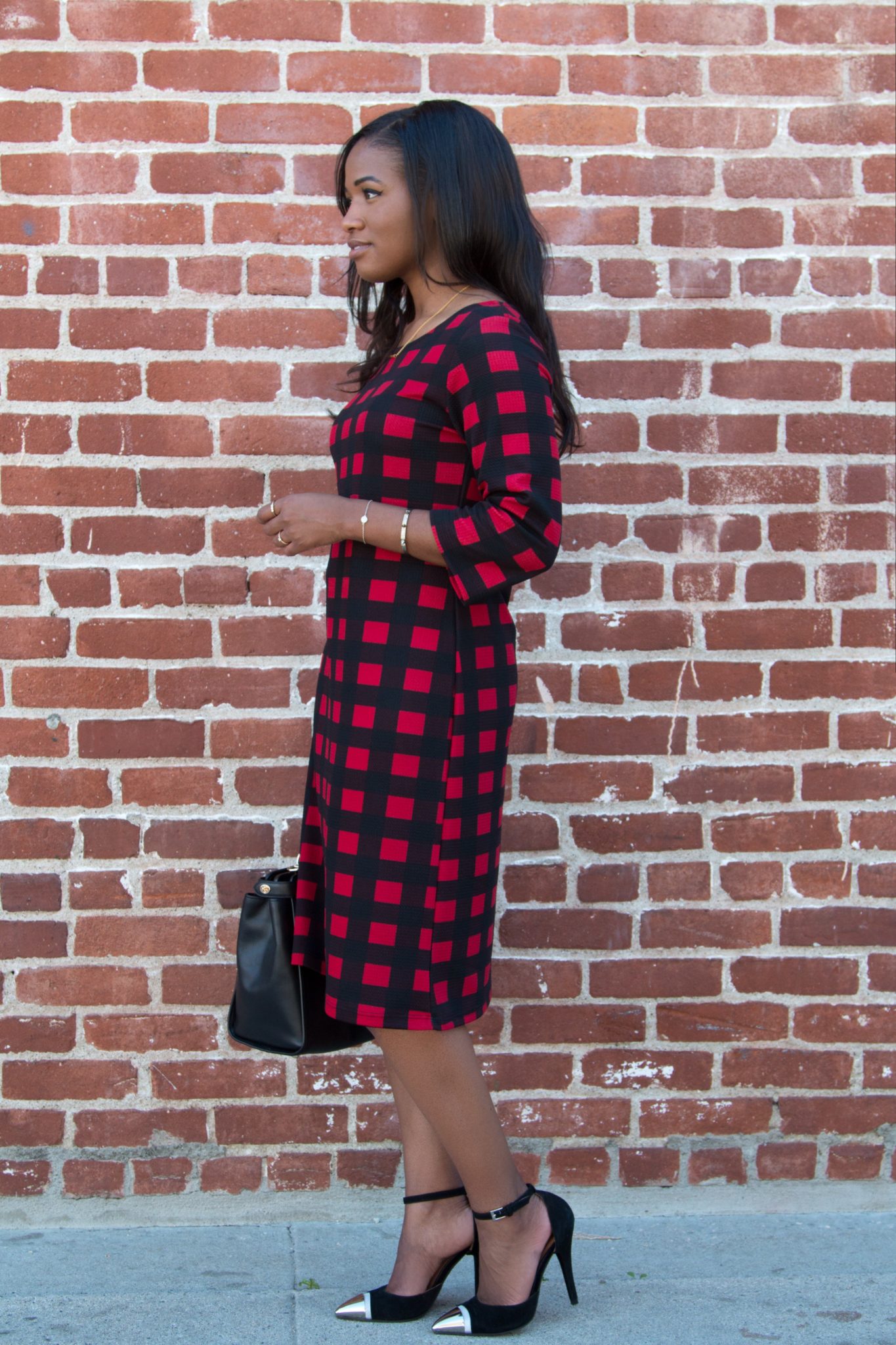 Downtown Demure x Modli - Red and Black Checkered Dress Review (7)