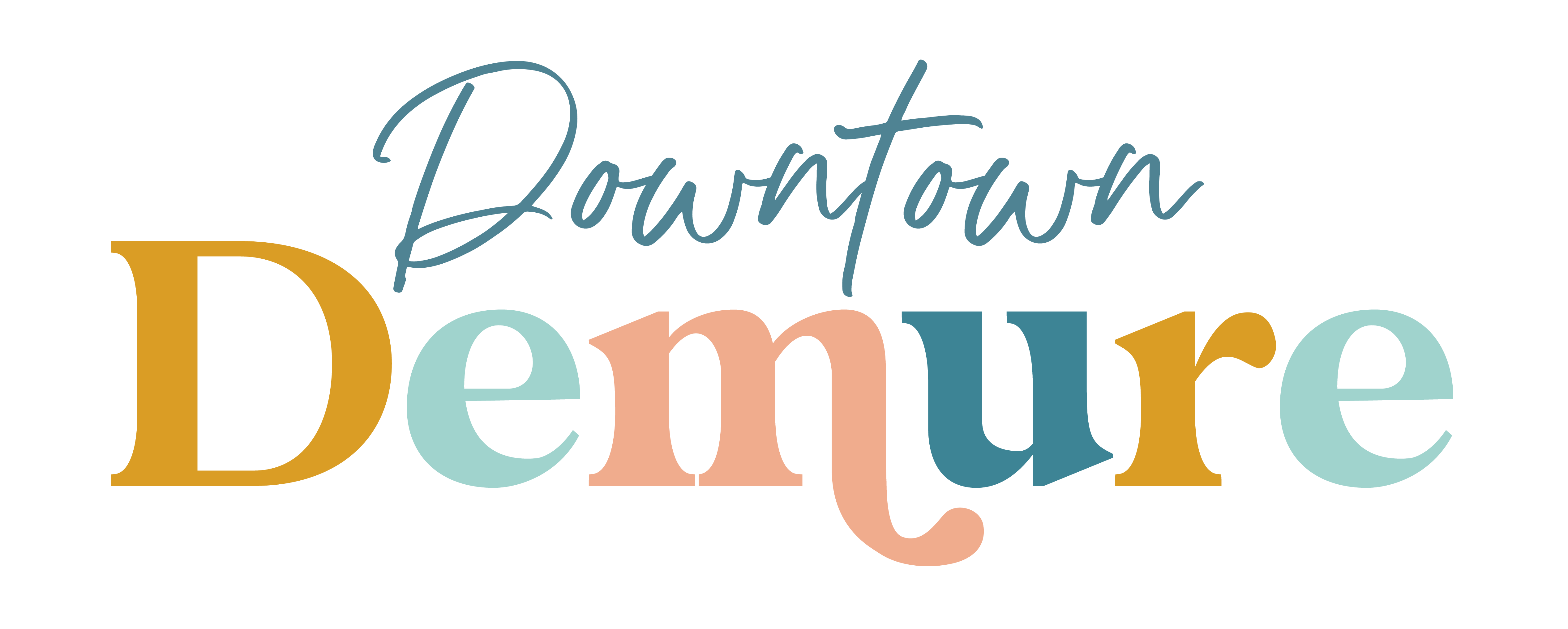 Downtown Demure Colorful Boho Logo
